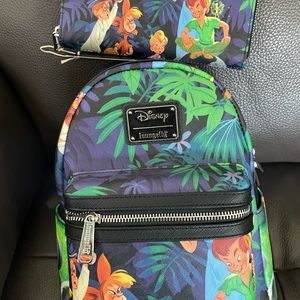 NWT Loungefly Disney Peter Pan wallet and backpack